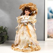 Кукла коллекционная керамика “Мэри в жёлто-кофейном платье“ 40 см фото