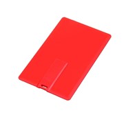 Флешка в виде пластиковой карты, 16 Гб, красный фото