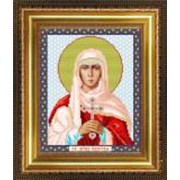Икона ручной работы Святая Валерия вышитая бисером фото