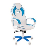 Компьютерное кресло Chairman game 16 белый/голубой (00-07030049) фото