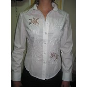 Блузка белая “вышивка“ (sale!!!) офисная и школьная. фотография