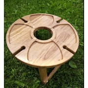 Деревянный стол для пикника портативный диаметр 35 см фото