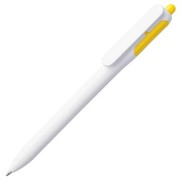 Ручка шариковая Bolide, белая с желтым фотография