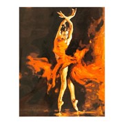 Роспись по холсту “Огненный танец“ по номерам с красками по 3 мл + кисти + инструкция + крепёж фотография
