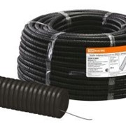 Труба гофрированная ПНД d 32 с зондом (50 м) легкая черная TDM ELECTRIC SQ0413-0004 фото