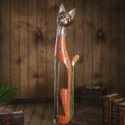 Сувенир дерево “Кошка в зеркальном ошейнике“ 100х16х7 см фото