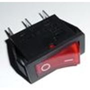 Выключатель с подсветкой 12V, красный (ON-OFF) узкий фото