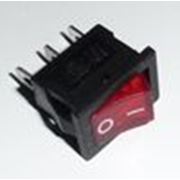 Выключатель с подсветкой 12V, 3 контакта, красный (ON-OFF) малый фото