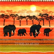 Салфетка для декупажа Саванна и слоны фотография