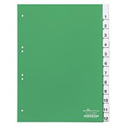 Durable Разделитель Durable, с титульным листом, с вставными табуляторами на 12 разделов, А4 Зеленый