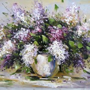 Картины маслом на холсте с видами белоруской природы и цветов. фото