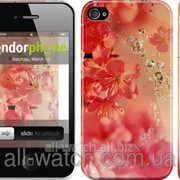 Чехол на iPhone 4 Розовые цветы “2461c-15“ фото