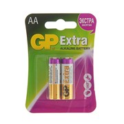 Батарейка алкалиновая GP Extra, AA, LR6-2BL, 1.5В, блистер, 2 шт. фотография