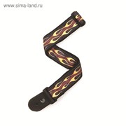 Ремень для гитары Planet Waves 50F09, рисунок «Hot Rod Flame», красный фотография