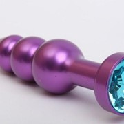Фиолетовая фигурная анальная ёлочка с голубым кристаллом - 11,2 см. 4sexdreaM 47433-1