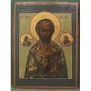 Икона Святитель Николай архиепископ Мир Ликийских, чудотворец. Россия, 19 век, реставрация.