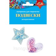 Товары для хобби Апплика Декоративный элемент “Звездочка, сердечко - 1“ с мини-конфетти фото