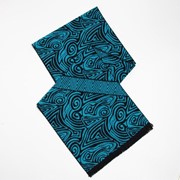 Шарф текстильный, цвет чёрно-синий, размер 33х180 фото