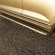 Пороги VW Touareg 2018-наст.время (алюм. с пласт. накладкой/карбон серые) фото