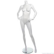 Манекен женский, скульпутрный, без головы, для одежды в полный рост, цвет белый, стоячий прямо, руки согнуты в локтях. MD-Smart (headless) Pose 31-01M фотография