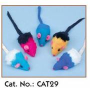 Игрушки для кошек - Мыши малые двухцветные фото