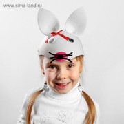Шляпка карнавальная «Зайчик», с красным бантиком на ушке, р-р. 52-54 фото