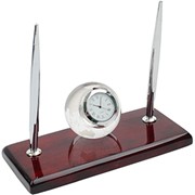 Настольный прибор «Магнат» с часами в виде глобуса и двумя ручками