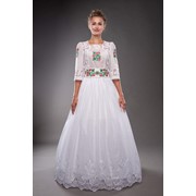 Платье свадебное вышитое “Виноград” фото