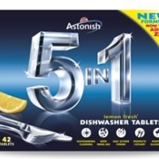 Таблетки для посудомоющих машин 5 в 1 НОВАЯ ФОРМУЛА (42шт/уп) ТМ Astonish (Англия)
