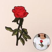 Термоаппликация 'Роза', 23 x 15,5 см, цвет красный (комплект из 5 шт.) фотография