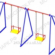 Качели двойные сиденье со спинкой на цепи И114 фото