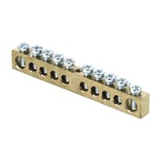 Шина PEN “ноль-земля“ 6х9 10 отвер. латунь крепеж по центру PROxima EKF sn0-63-10 фото