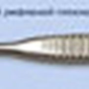МЖ- 7/7 Долото оторин. с рифленой ручкой плоской желоб. изогнутое, дл.140 мм шириной р.ч.4мм фото