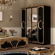 Реджина чорна-золото/Regina black-gold Спальня, MiroMark, глянець чорний, RG-600-BG фото