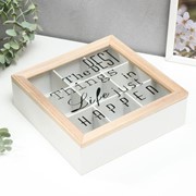 Шкатулка дерево с делениями “Лучшие вещи в жизни просто случаются“ 7х22,2х22,2 см фото