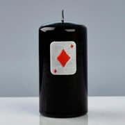Свеча - цилиндр “Покер“, 6×11,5 см, чёрный фотография