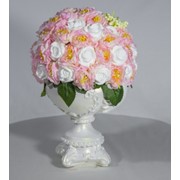Кубок белый франция композиция из мыла светлый букет с розовыми и белыми цветами фото