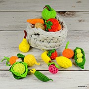 Вязаные овощи и фрукты фото