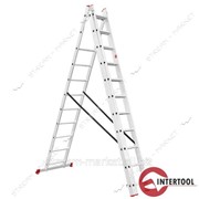 Лестница алюминиевая 3-х секционная универсальная раскладная Intertool LT-0311 3*11ступ. 7.33м №462425 фото