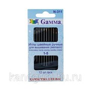 Швейная фурнитура Gamma Иглы швейные ручные №1-5, 12шт фото