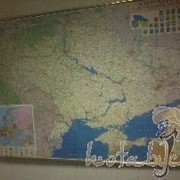 Карта Украины настенная Гипсометрическая на капе в раме 272х184 см фото