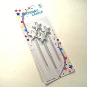 Свечи для торта “Звёздочки“ 4 шт., на палочке, серебро/золото, картон. уп., европодвес, 172002 фото