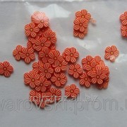 Фимо нарезка цветы кораловые (50шт). №47 фото