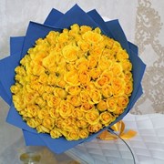 Букет из желтых роз 101 шт 50 см импорт фото
