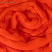 Гребенная лента 100% шерсть австралийский меринос 50гр (0493, ярко-оранжевый)