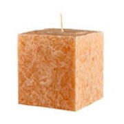 Свеча однотонная “КУБ“ с ароматом персика (75 х 75 х 75 мм) (20 штук/коробка) фотография