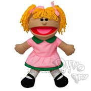Мягкие куклы-перчатки Puppets для психотерапии и развития общения, девочка в розовом фото