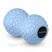 Мячик массажный двойной для йоги INDIGO IN277 17*8,5 см Голубой фото