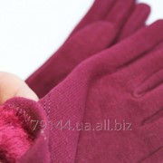 Женские перчатки из стрейча “Рубина“ БОРДОВЫЕ фото