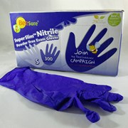 Перчатки нитриловые - фиолетовые. В упаковке 150 п фото